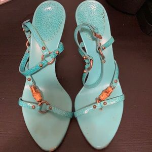 GUCCI Bamboo turquoise sandals 💯 authentic